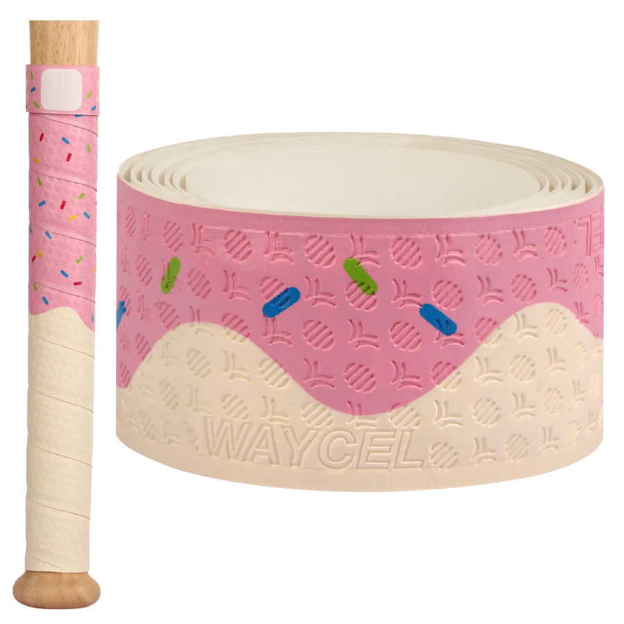 Waycel Strawberry Baseball Bat Grip Tape in pink and cream design