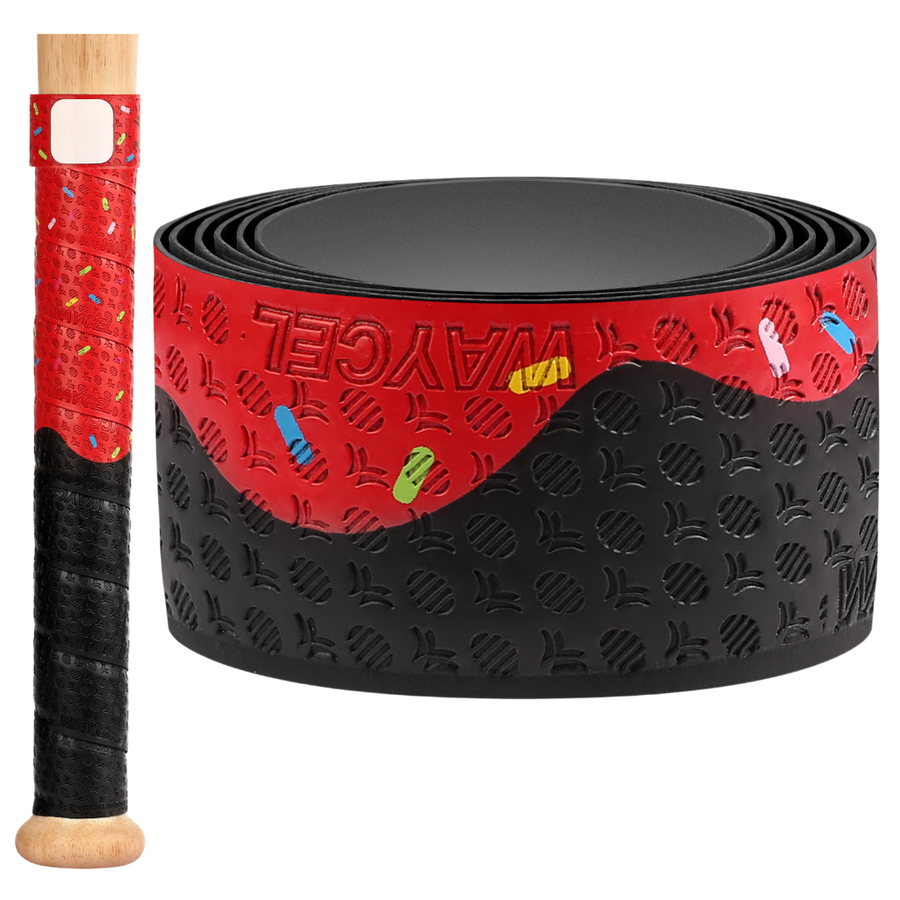 Waycel Cherry Bomb Baseball Bat Grip Tape in red and black design