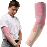 Waycel Strawberry Arm Sleeve worn by youth baseball player with product sleeve view
