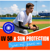 Waycel Black Arm Sleeve for UV 50 sun protection during baseball