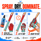 How to apply Waycel Baseball Grip Spray to a bat or batting gloves before playing