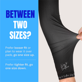 Waycel Black Arm Sleeve size guide for tighter or looser fit