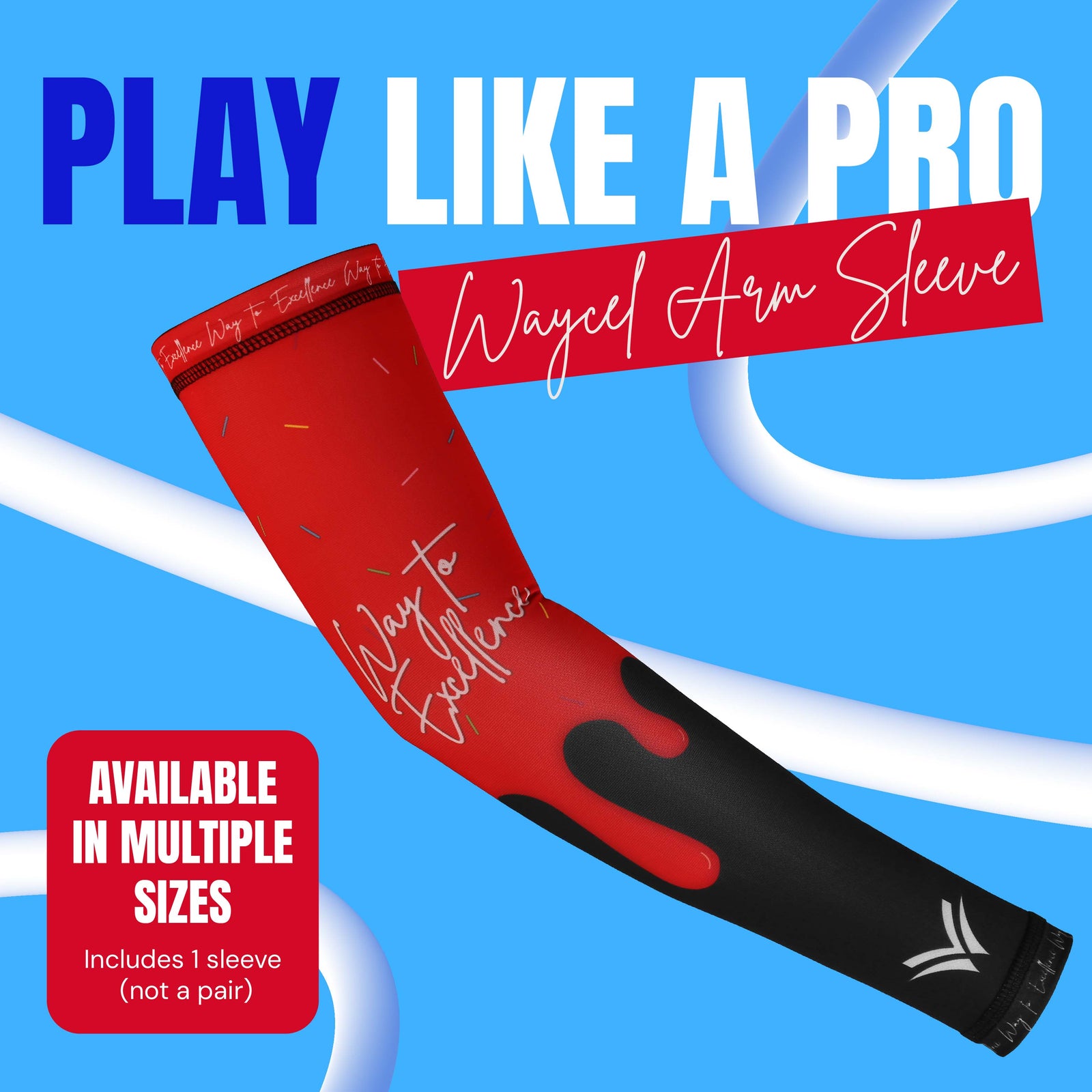 Waycel Cherry Bomb Arm Sleeve available in multiple sizes for youth sports
