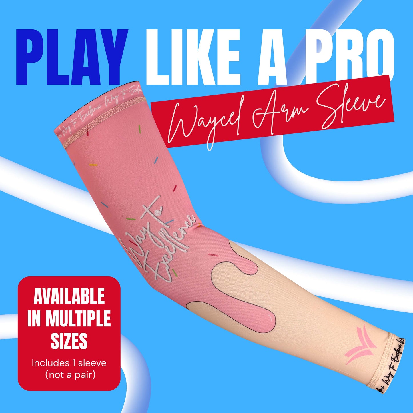 Waycel Strawberry Arm Sleeve available in multiple sizes for youth sports